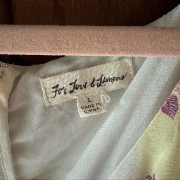 L For Love & Lemons Pink Floral Puff-Sleeve Mini Dress - Picture 4 of 5